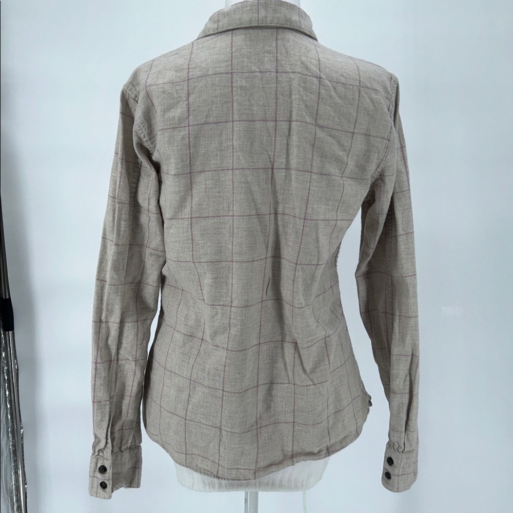 Patagonia Gray and Pink Organic Cotton Shirt Worn W's Heywood Flannel Shirt SZ 6 - Picture 5 of 10